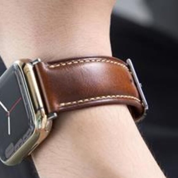 Vintage Brown Leather Luxury Apple Watch Band - Picture 3 of 5